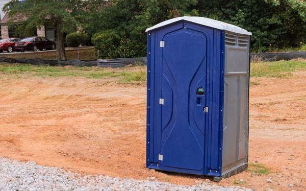 Portable restrooms arranged for an outdoor event